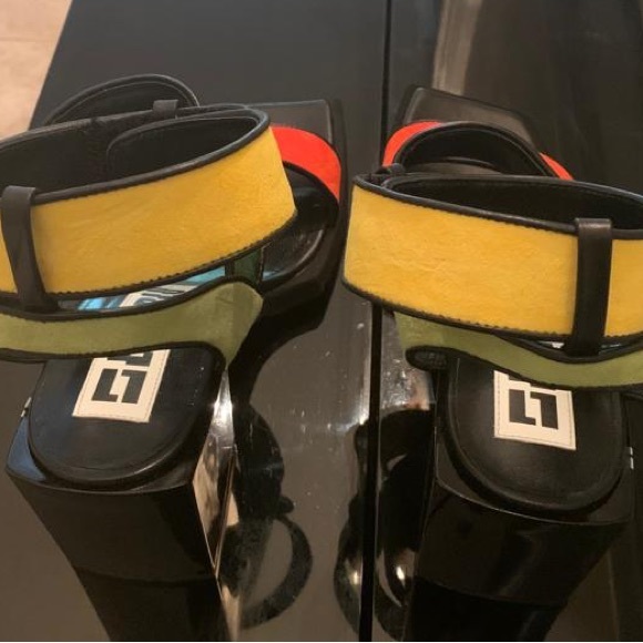 Loriblu multicolored strappy heels. Made in Italy. - Picture 2 of 3